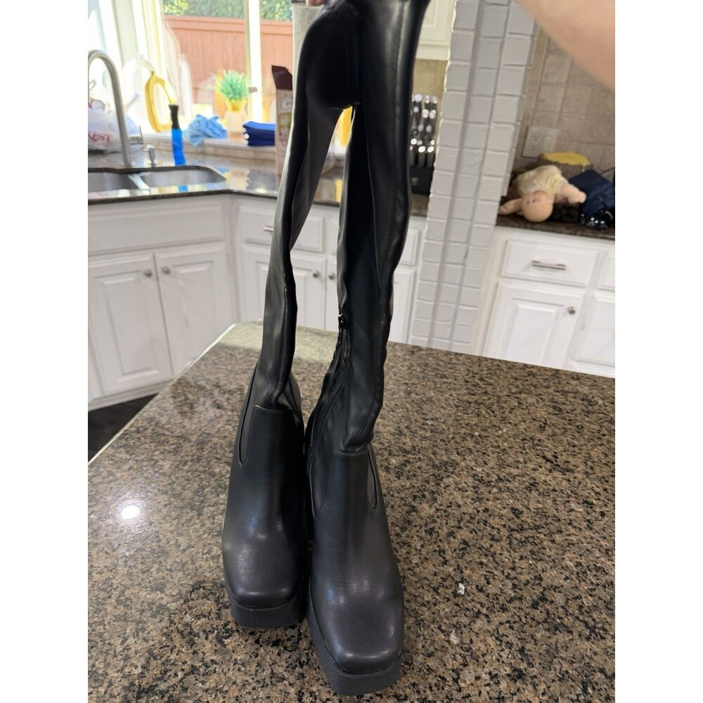 Abound Krysten Stretch Platform Boots – Black, Size 7.5